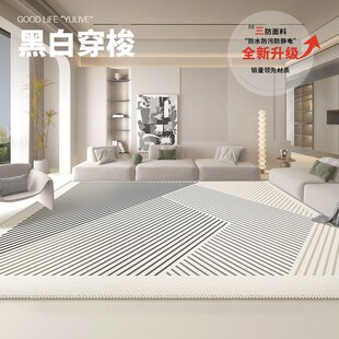 线条地毯地垫客厅耐脏满铺轻奢风高级感I沙发茶几毯家用卧室床边