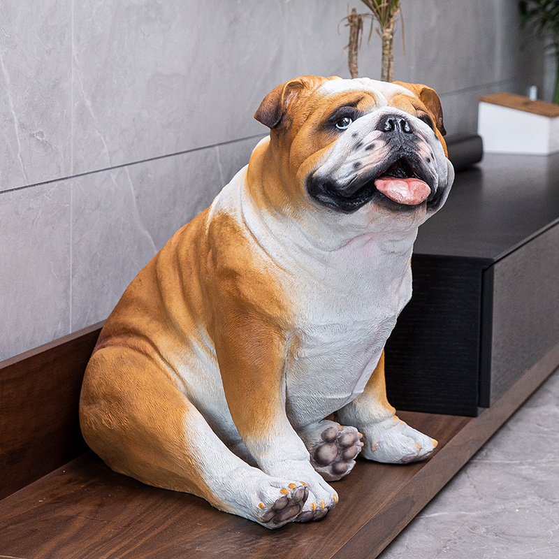欧式客厅玄关门口斗牛犬大号落地摆件创意家居新房装饰工艺品摆设