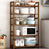 楠竹置物架简易落地客厅卧室收纳书架多层实木隔板床头窄储物架子