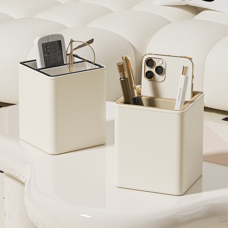 笔筒收纳盒桌面j学生轻奢高档办公室家用摆件创意定制化妆刷筒