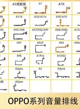 适用于OPPO A72 A32 A55 A57 A58 A8 A5 A97 A52 A3x A11音量排线