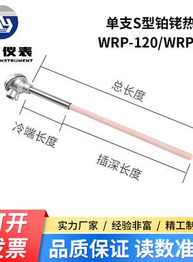 上仪B型铂铑热电偶WRR-120刚玉0-1600度温度传感器WRR-121S