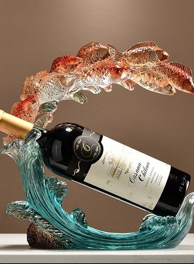 年年有余锦鲤鱼红酒架酒柜装饰品摆件家用客厅家R居餐边柜高级摆