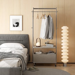 宗云移动衣帽架卧室实木挂衣架落地床边收纳衣架置物架