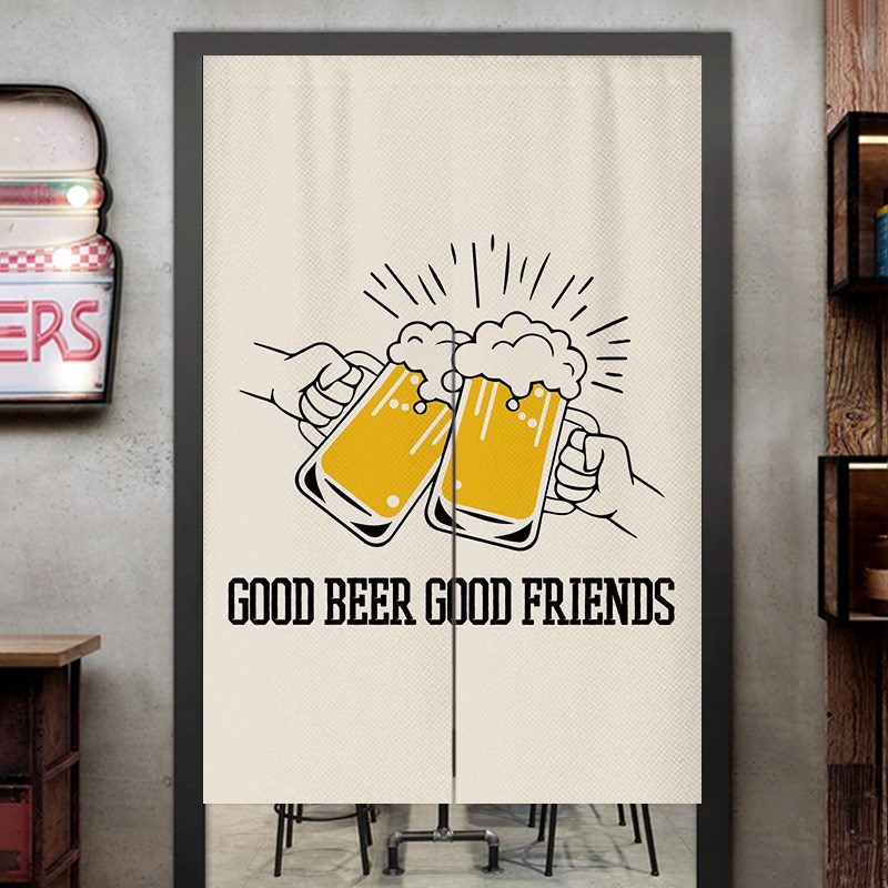 酒吧啤酒门帘店铺商用包间挂帘清吧遮挡半帘餐饮后厨防油烟布帘子