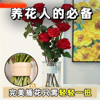 玻璃花瓶插花瓶口固定器神器网格