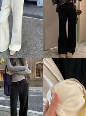 25冬季羊毛+醋酸2.0加绒版保暖显瘦神裤 lulu微喇裤糯米卫裤25682