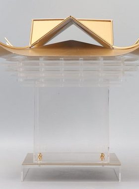 现代新中式创意亚克力宝塔摆件样板间轻奢客厅玄关博古架软装饰品