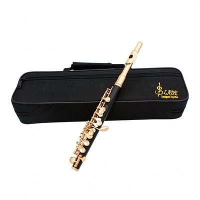 LADE短笛黑色金键胶木短笛C调短笛布盒装木管乐器笛子piccolo