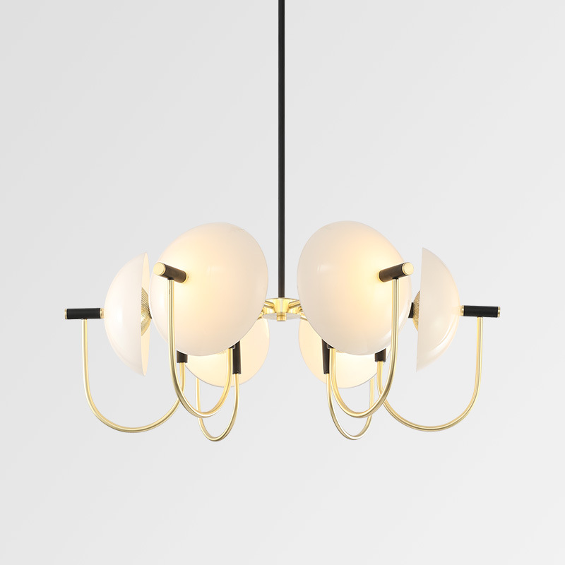 后现代半圆玻璃罩吊灯北欧时尚客厅餐厅酒吧设计样板间音乐吧同款