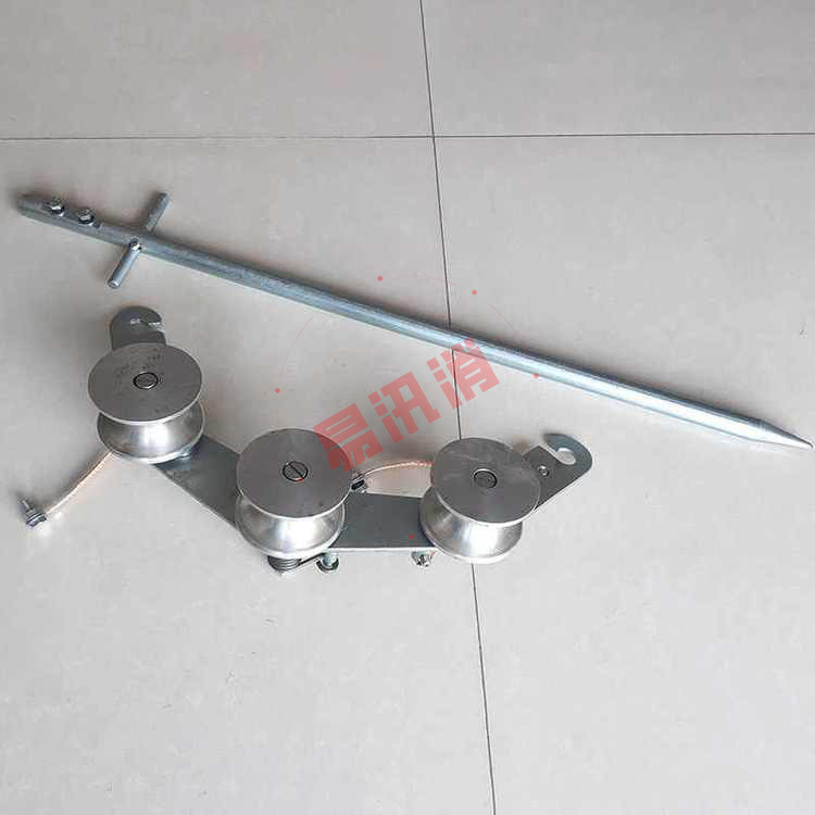 铁制钩式三轮滑车去静电保护放线滑轮高压地线滑轮引绳接地滑车