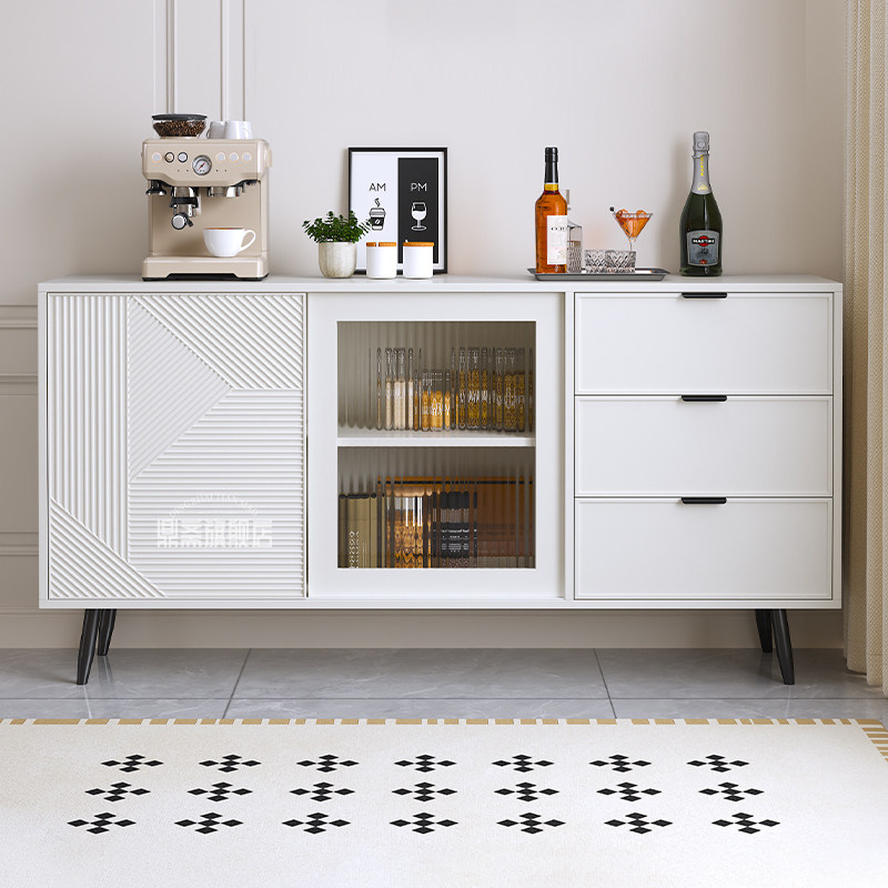 客厅实木餐边柜置物柜靠墙一体小尺寸咖啡机边柜中古储物茶水柜子