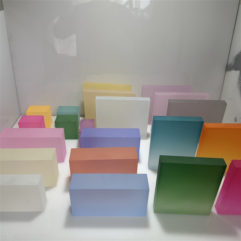 彩色磨砂亚克力果冻板渐变色亚克力磨砂导光板15/20/30/4X0/50mm