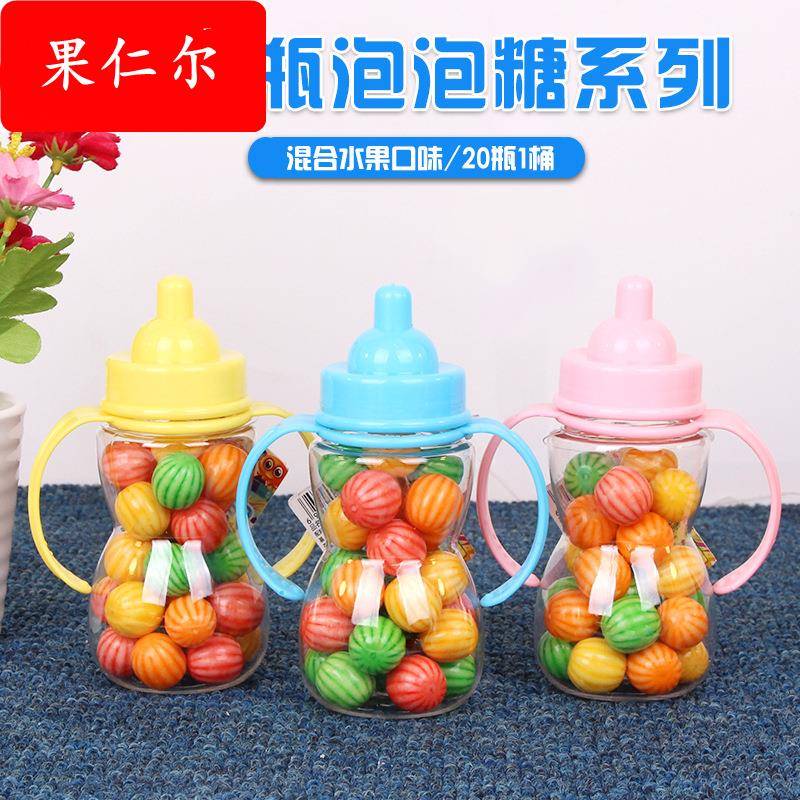 45克*20奶西瓜泡泡糖 80后怀旧糖果桶装果味口香糖休闲小零食