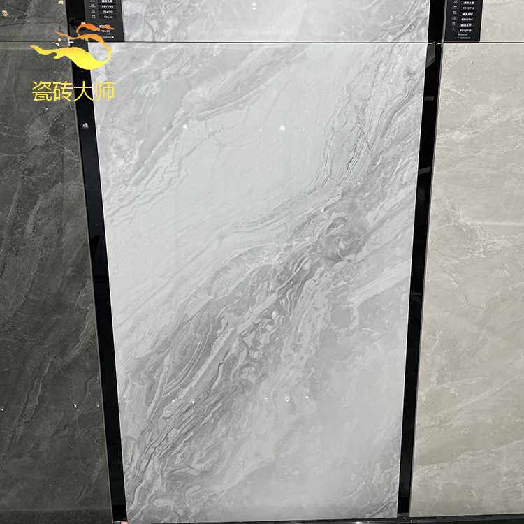 佛山瓷砖通体大理石浅灰色客厅地砖750x1500防滑卧室地板砖厨