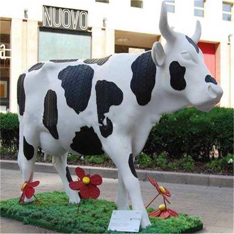 玻璃钢动物牛雕塑工艺品  商场美陈户外广场景观摆件厂家直销