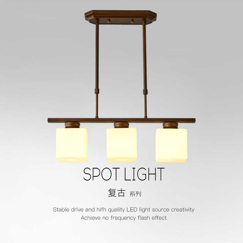 美式吊灯客厅餐厅卧室灯简约乡村复古创意个性铁艺玻璃中山灯具