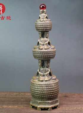 纯铜佛塔千佛塔万佛塔仿古佛尊宝塔舍利塔铜器摆件家用供奉摆设