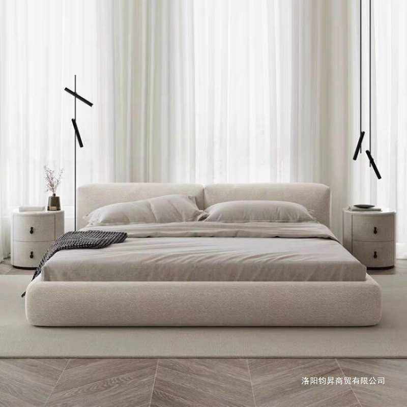 奶油风科技布艺床网红侘寂风主卧落地床榻榻米现代简约日系亲子床,电子元器件市场,其它元器件,淘宝优惠券,粉丝福利购,淘宝优惠卷