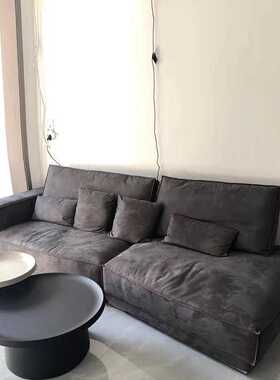 意式极简baxer客厅异型加宽设计师款磨砂布大斜角沙发宽体实木