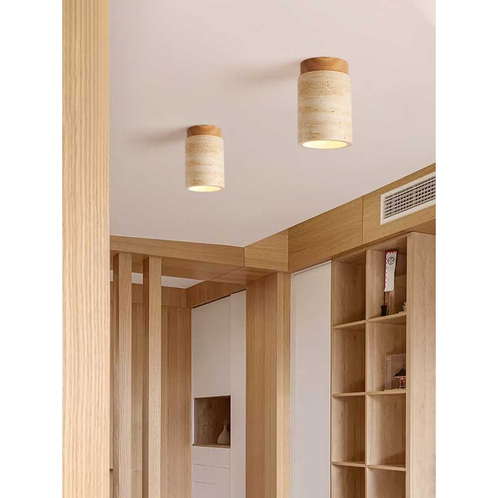 日式侘寂风过道吸顶灯客厅走廊玄关阳台奶油风设计师商用明装筒灯