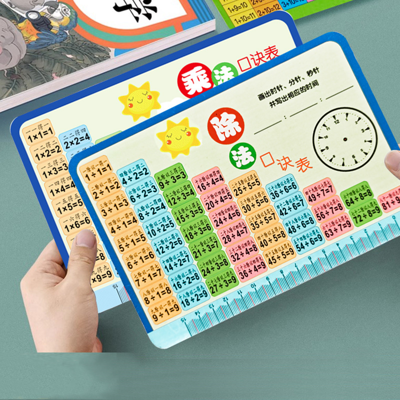 乘法口诀表99乘除法口诀卡片小学数学二年级背诵拼音减法卡片