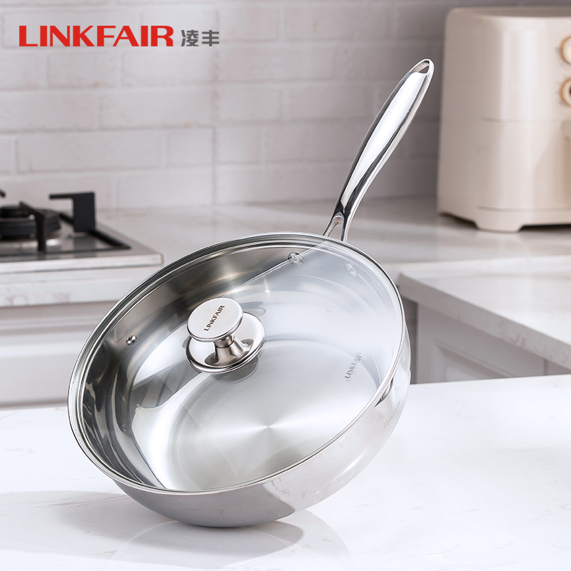 凌丰无涂层炒锅316L不锈钢
