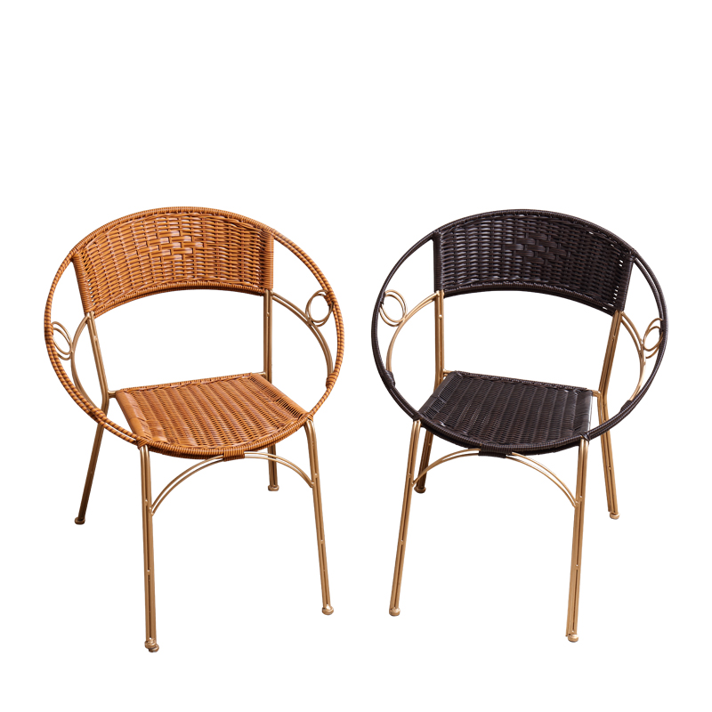 藤椅小椅子仿藤编织家用老人靠背阳E台小凳子休闲单人小腾椅藤条