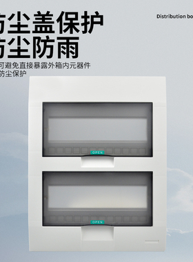 梅兰薄款配电箱盖板家用面板强电箱DPZ30空开电表箱白色电箱盖子