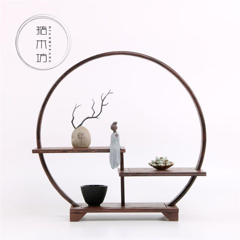 小博古架实木中式古典多宝u阁古董架茶壶茶具架子置物架摆件展示