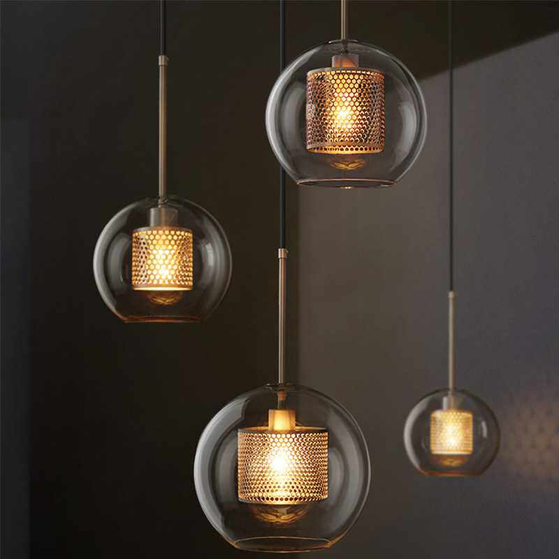 北欧餐厅吊灯简约风格餐桌吧台玻璃灯具现代个性创意卧室床头灯饰