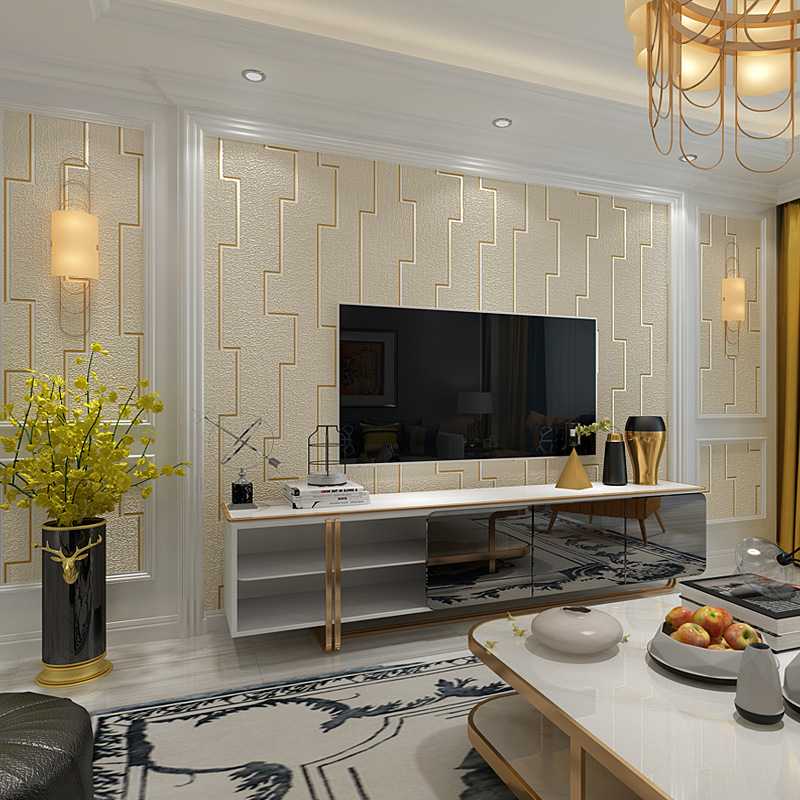 现代中式深色鹿皮绒墙纸咖啡色5D立体加厚电视背景墙客厅简约壁纸