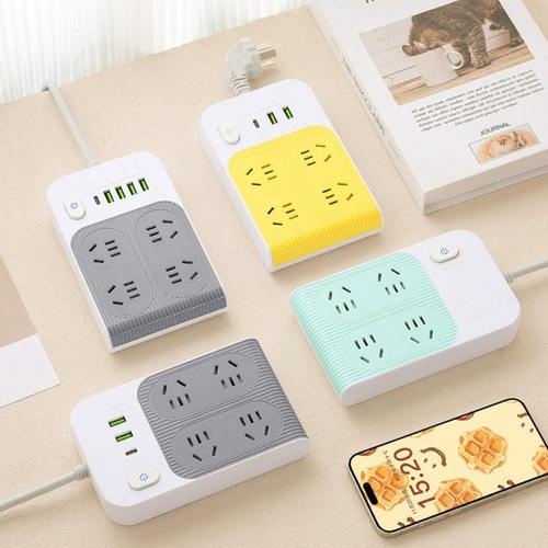 公正多功能创意排插快充USB插座宿舍学生带线插排多插位接插线板