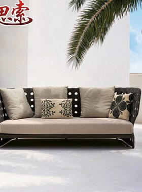 户外沙发休闲藤编家具室外庭院藤艺沙发单人双人现代酒店别墅组合