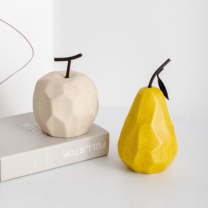 蜀门ins北欧陶瓷几何水果侘寂风摆件现代客厅桌面装饰品摆件摆设