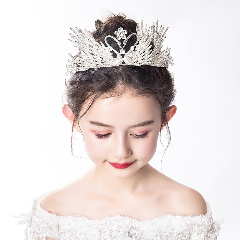 儿童皇冠头饰公主女童王冠水晶发箍小孩生日蛋糕装饰走秀演出发饰