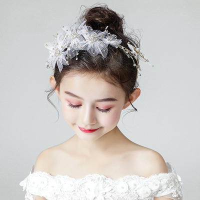 儿童头花花环头饰女童头花小孩皇冠饰品森女系花朵钢琴演出发箍