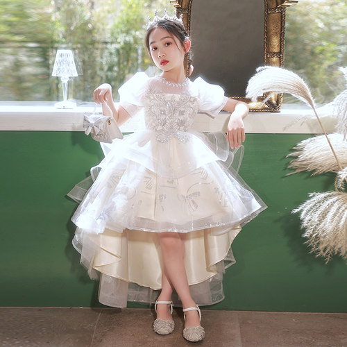 公主裙女童高端礼服花童婚礼小女孩礼服儿童主持人钢琴演奏演出服