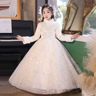 圣诞节儿童服装主持人礼服公主裙女童高端礼服钢琴演奏元旦演出服