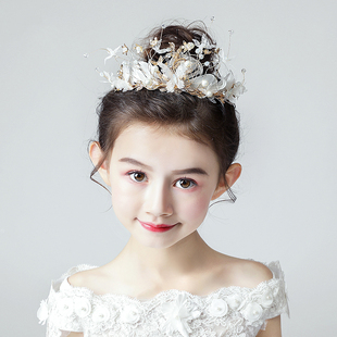 儿童皇冠头饰公主女童王冠小孩发箍韩版 舞台花童头花花环结婚饰品