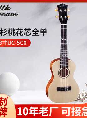 23寸云杉桃花芯全单乌克丽丽夏威夷小吉他UC-5C0 四弦琴乌克丽丽