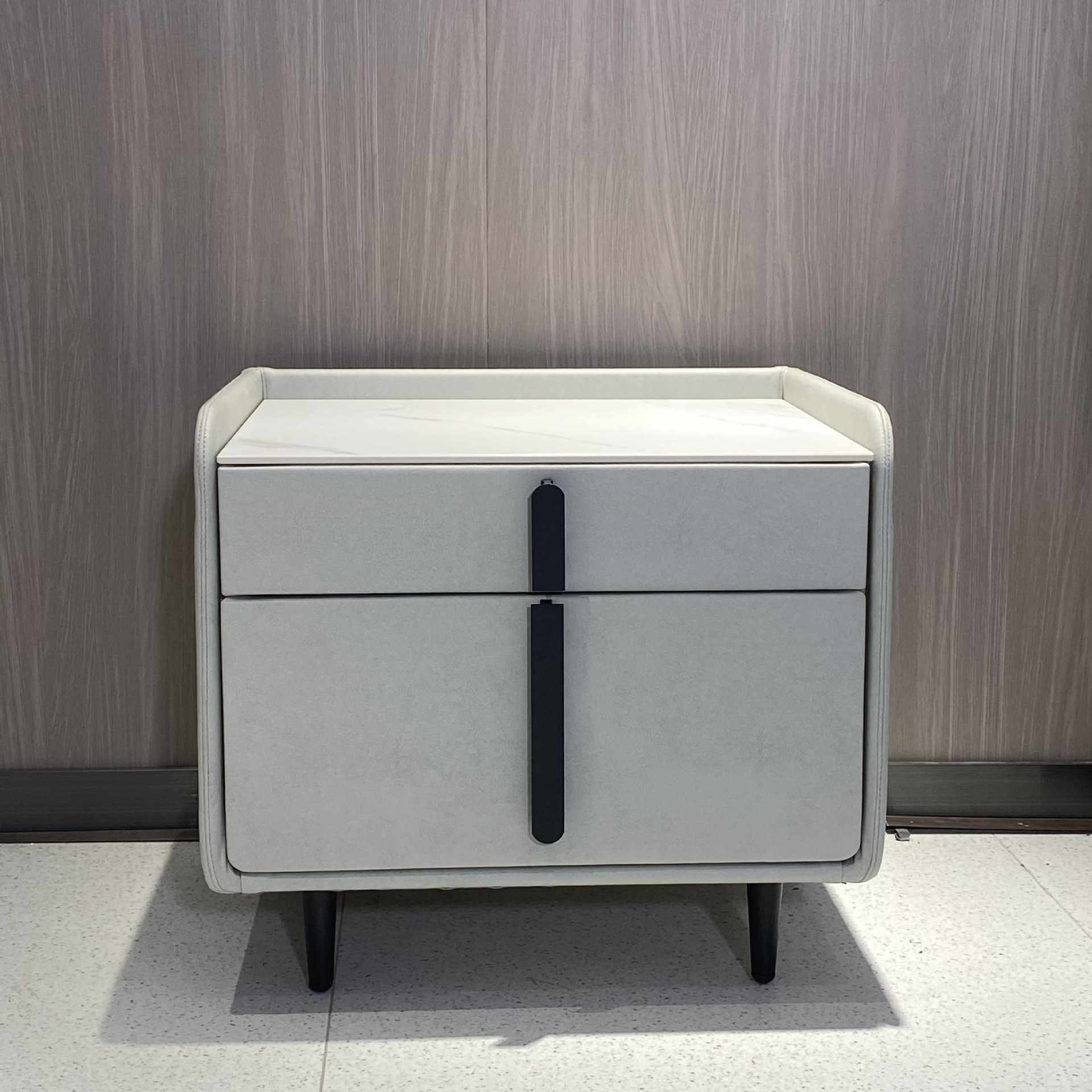 全实木网红轻奢北欧简约现代皮艺储物收纳床边柜家用小户型卧室