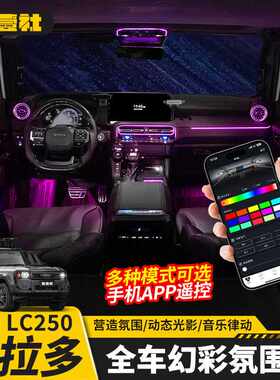 适用24-25款普拉多全车幻彩氛围灯霸道LC250手机遥控光影灯改装件