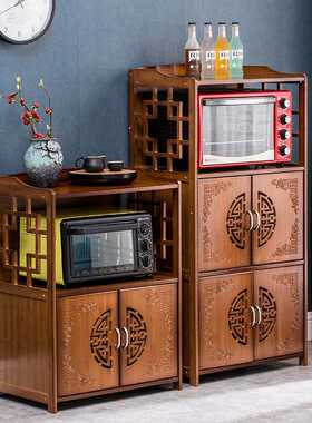 ft仿古餐边柜茶水柜沙发边几角几楠竹多层置物架储物柜客厅书房收