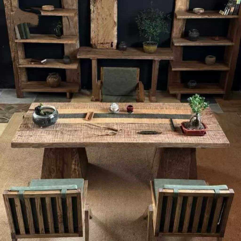 复古老榆木餐桌中式做旧办公室会客桌民宿做旧喝茶桌会议泡茶桌,电子元器件市场,其它元器件,淘宝优惠券,粉丝福利购,淘宝优惠卷