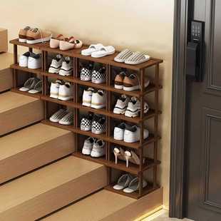 门口置物架放楼梯上的鞋架子转角入户门鞋柜楼梯鞋架阶梯式窄高