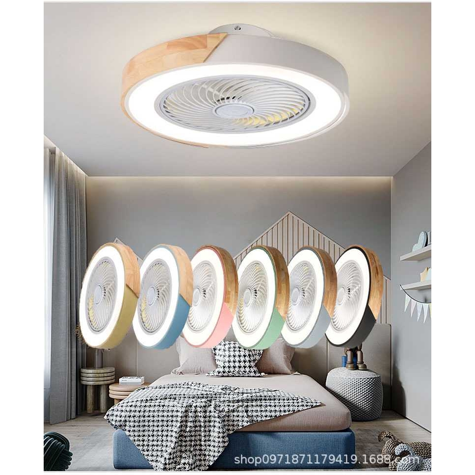 北欧卧室风扇灯餐厅客厅吸顶风扇灯现代简约静音家用智能灯扇一体