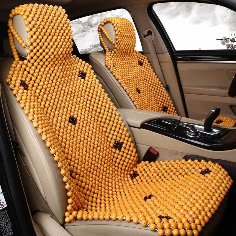 夏季汽车座垫木珠单片实木凉垫面包车圆珠子前排靠背单座货车坐垫