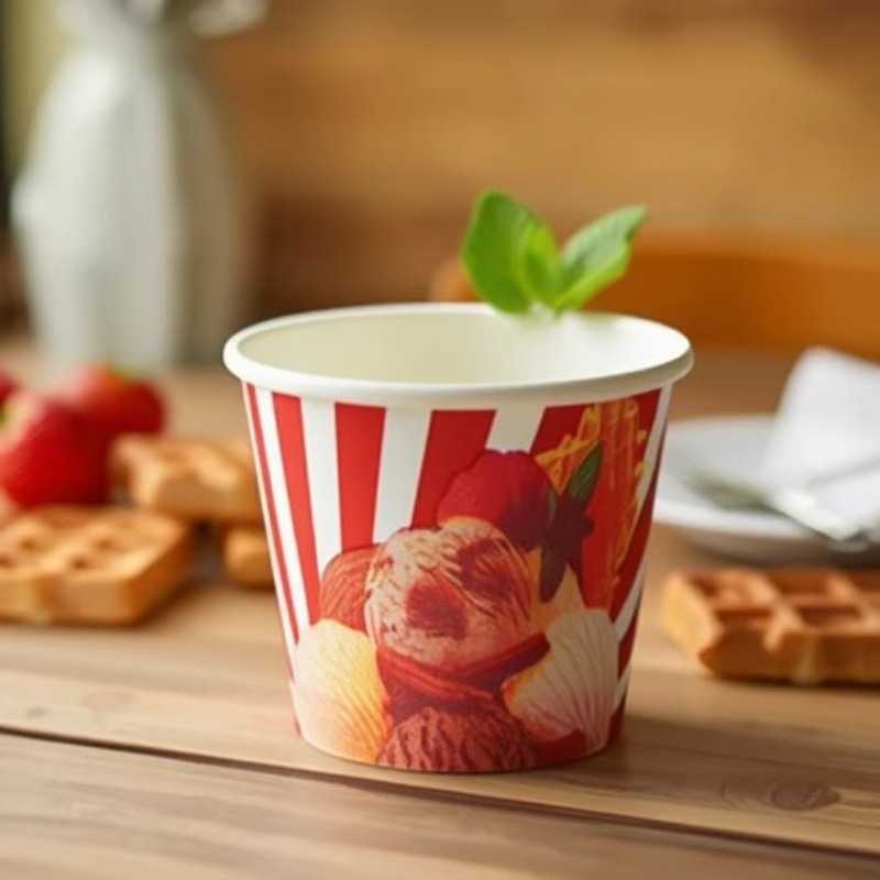 定制加厚冰淇淋杯杯子一次性商用家用纸碗冰激凌纸杯刨冰炒酸奶图片