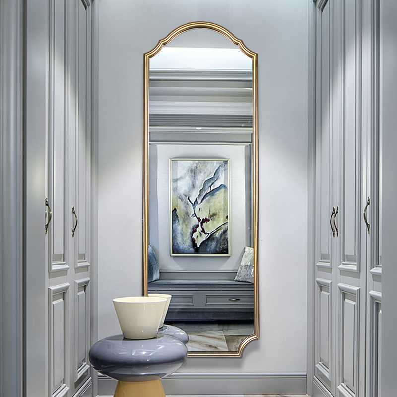 欧式壁挂全身镜复古落地镜卧室穿衣镜服装店镜子玄关镜客厅置
